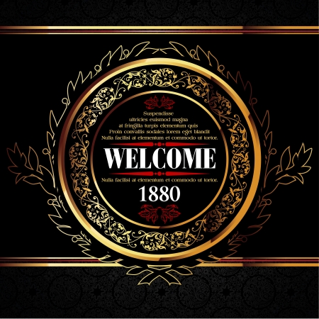 Vector decorative ornamental background with golden elementsのイラスト素材