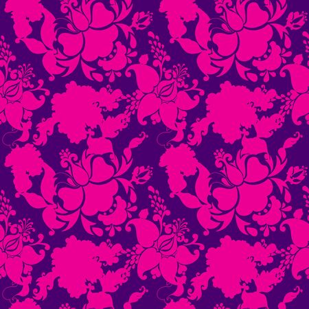 floral seamless background with swirls.のイラスト素材
