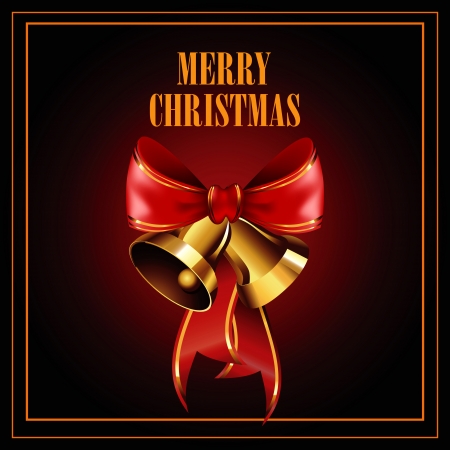 Christmas jingle bells with red ribbonのイラスト素材