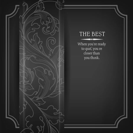 Beautiful elegant background with lace floral ornament and place for text. Design elements, ornate background. Vector illustration. EPS 10.のイラスト素材