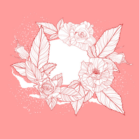 Valentines day design with rose flower. Vector illustration.のイラスト素材