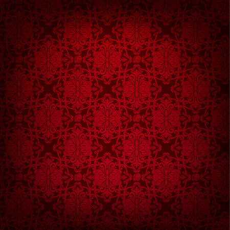 Red Vintage background, antique ornament, baroque old paper, backdrop for greeting card or ornate cover page. Floral luxury ornamental pattern template for designのイラスト素材