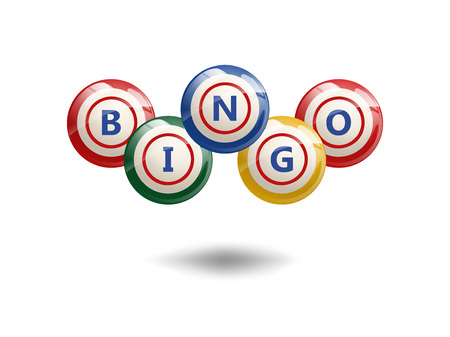 Flying Bingo Balls or Lottery Colorful Numbersのイラスト素材