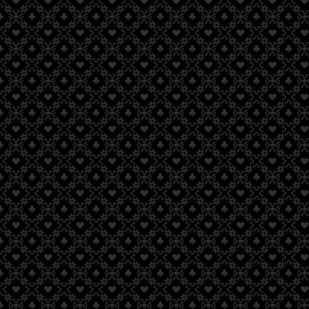 Black seamless casino gambling poker background or dark   pattern and cards symbolsのイラスト素材