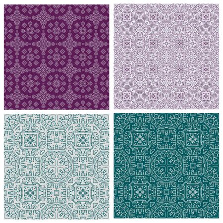 The set of simple linear seamless patterns. Vector illustration. Modern style abstract geometric background.のイラスト素材
