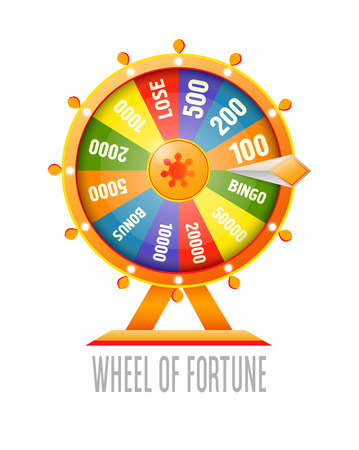 Wheel of fortune infographic design element. Flat style vector illustration isolated on white background.のイラスト素材