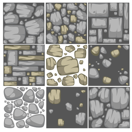 Abstract vector stone background set. Seamless pattern collection.のイラスト素材