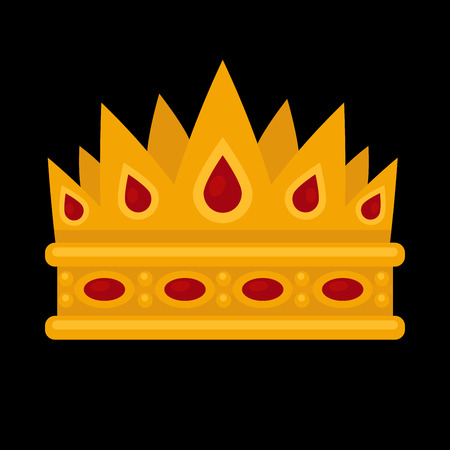 Gold crown flat icons. Vector isolated Illustration. Royal king or queen, princess crown. Awards for winners.のイラスト素材