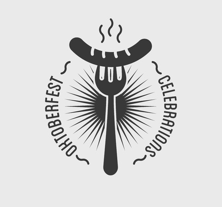 Oktoberfest beer festival lettering typography celebration retro typographic design template label, badgeのイラスト素材