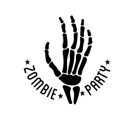 Halloween stylish  Black vector illustration for card, invitation and banner. Isolated on white background.のイラスト素材