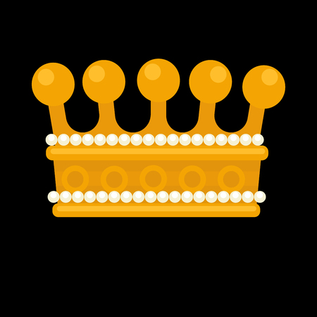 Gold crown flat icons. Vector isolated Illustration. Royal king or queen, princess crown. Awards for winners.のイラスト素材