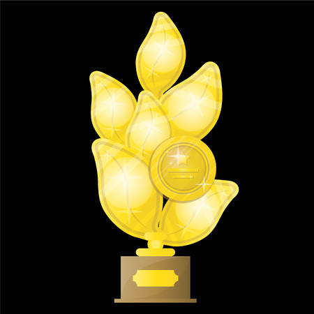 Award trophy for winners in competitions. Icon in flat style. Isolated illustrationsのイラスト素材