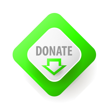 Donate button. Web button for charity. icons donation gift charity, money giving. Modern UI button isolated on white background.のイラスト素材