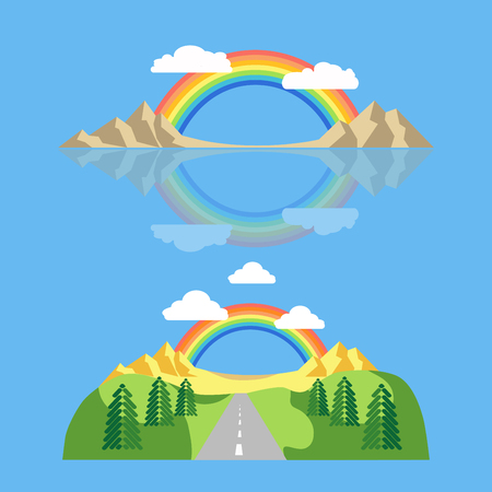 Rainbow icon flat. LGBT concept image. Homosexual minority icon. Illustrationのイラスト素材