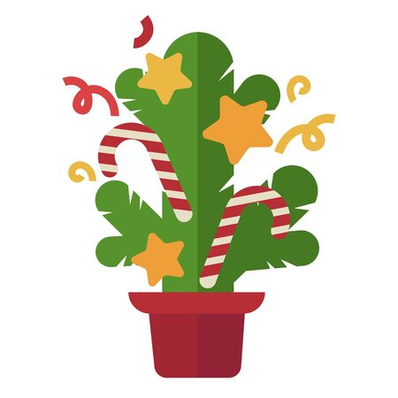 Christmas tree design template card. Flat style. Vector backgroundのイラスト素材