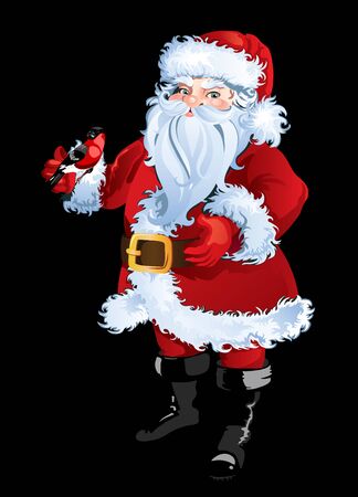 Christmas greeting card background poster with Santa Claus. Vector illustration.のイラスト素材