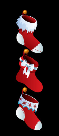 Cute Christmas Socks - vector cartoon Illustrationのイラスト素材