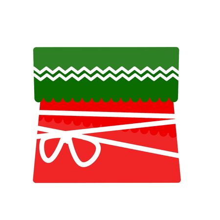 Christmas gift box for holiday. Vector Illustration.のイラスト素材