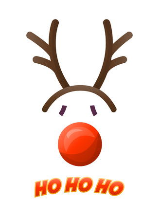Christmas photo booth Deer hat isolated on white background, holiday costume. vector illustrationのイラスト素材