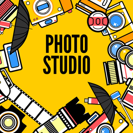 Photographer or photostudio concept design illustration.のイラスト素材