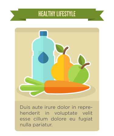 Healthy lifestyle. Vector wellness conceptのイラスト素材