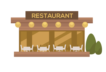 Vector restaurant in flat designのイラスト素材