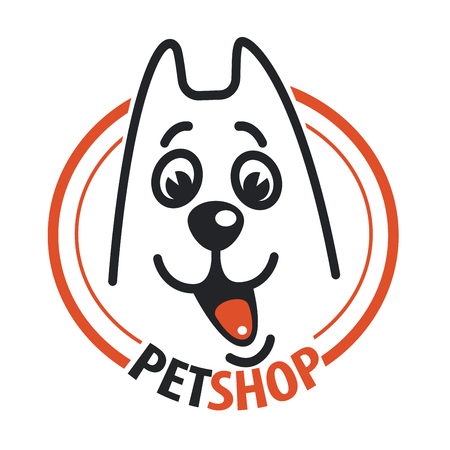 Pet shop with a dog head.のイラスト素材