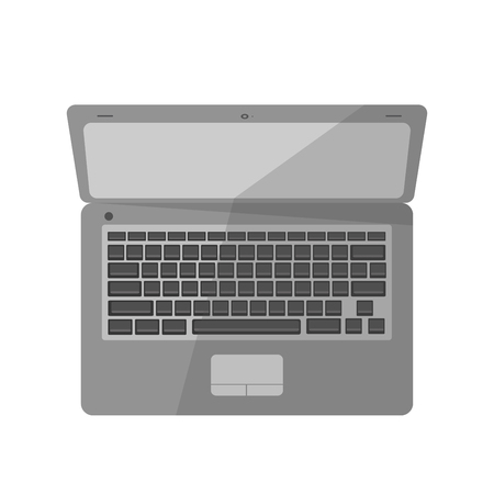 Flay vector icon of laptop.のイラスト素材