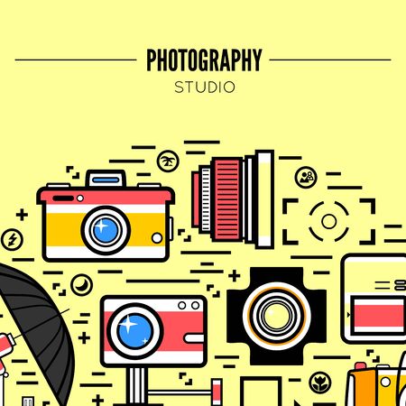 Photographer or photostudio concept design illustration.のイラスト素材