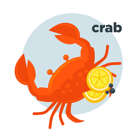 Crab illustration. Seafood icon.のイラスト素材