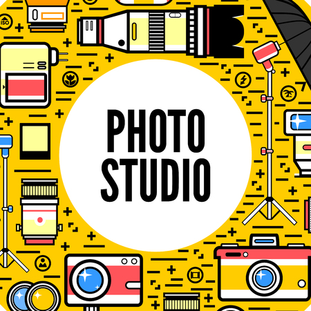 Photographer or photostudio concept design illustration.のイラスト素材
