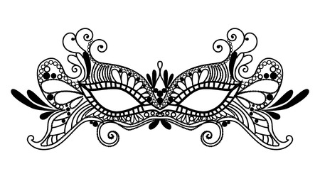 Mardi Gras mask of lace collection set.のイラスト素材