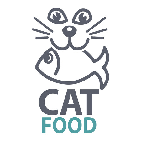 Pet food logo with cat icon. concept of veterinaryのイラスト素材