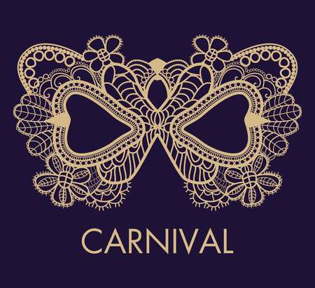 Mardi Gras mask of lace collection set.のイラスト素材