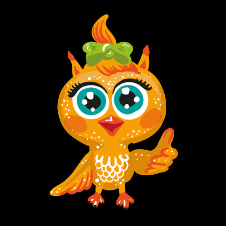 Vector cute owl. Cartoon character.のイラスト素材