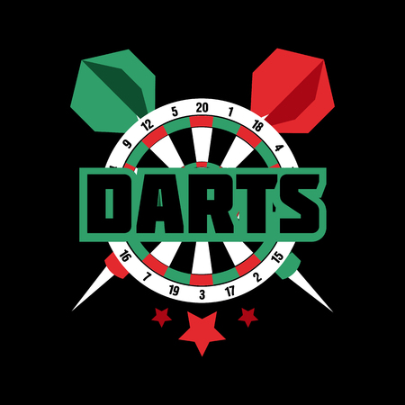 Darts label. Badge Logo sporting symbolsのイラスト素材