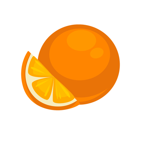 Orange Tropical Fruit Isolated on White. Mandarinのイラスト素材