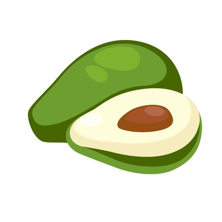 Avocado Whole and Half Isolated. Alligator Pearの写真素材