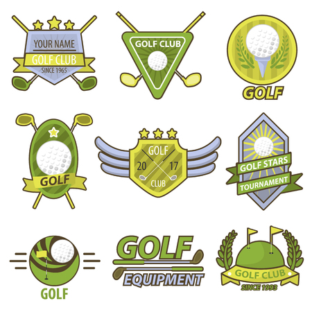 Golf Game Club Tournament Emblems Vector Bannerのイラスト素材