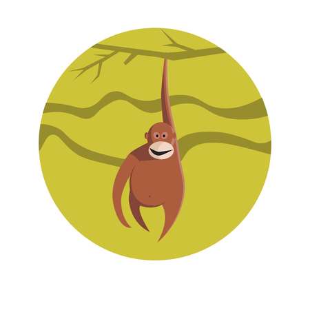 Chinese zodiac sign Monkey vector horoscope icon or symbolのイラスト素材