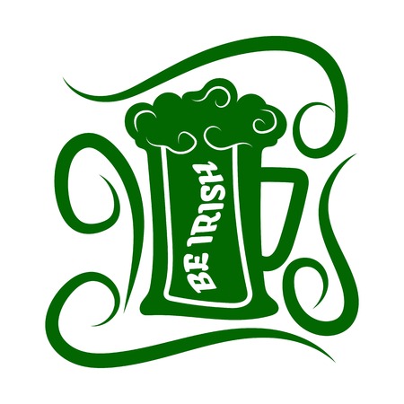 Saint Patrick day green ale beer mug vector Irish holidayのイラスト素材