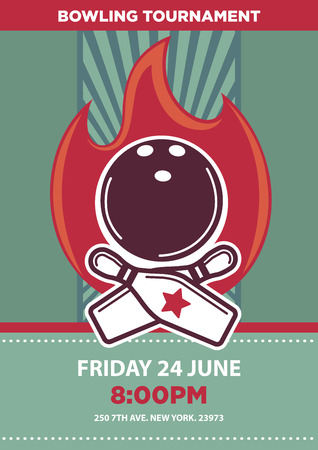 Bowling tournament poster template.のイラスト素材