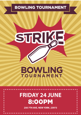 Bowling tournament poster template.のイラスト素材