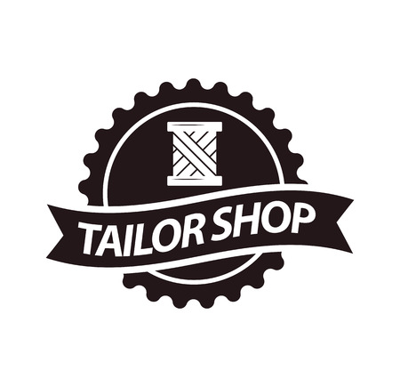 Tailor shop or dressmaker atelier salon vector icon templateのイラスト素材