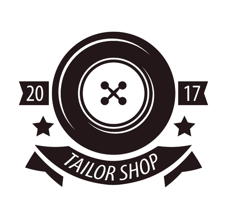 Tailor shop or dressmaker atelier salon vector icon templateのイラスト素材