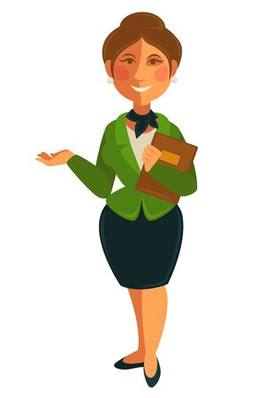 Teacher woman of school university profession vector flat isolated iconの写真素材