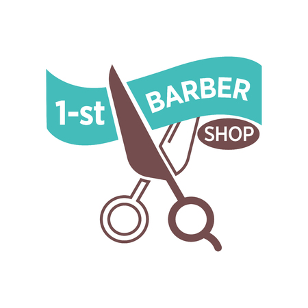 Barber shop logo or vector icon template.のイラスト素材