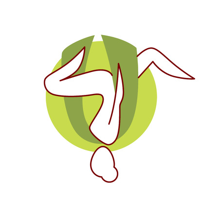 Fly yoga logo design isolated on white.のイラスト素材