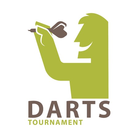 Darts championship logo template. Vectorのイラスト素材