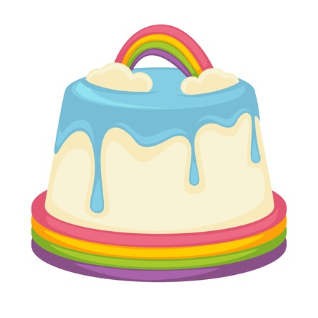 Milky pudding or white chocolate cake torte vector template iconのイラスト素材